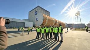 NASA Rolls Out Space Launch System Rocketâ€™s Core Stage from Michoud Factory